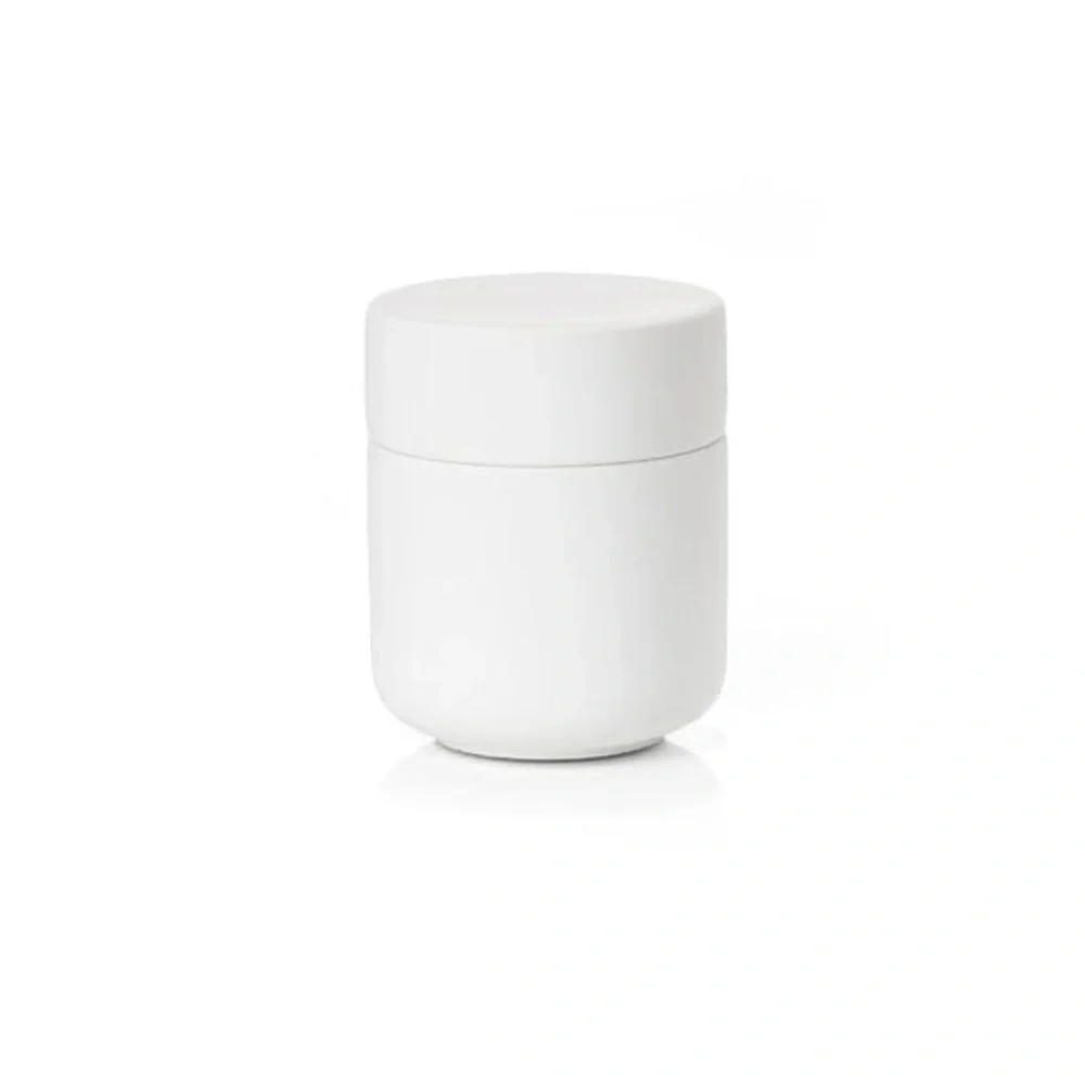 ZONE DENMARK UME STONEWARE JAR WITH LID WHITE NWT
